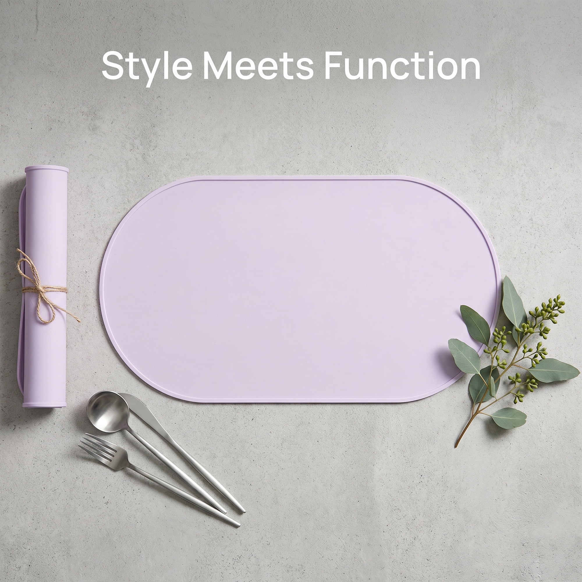 Unique Bargains 6 Pack Silicone Placemats for Kitchen Dining Table Decor Purple 21"x11"