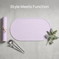 thumbnail image 5 of REGALWOVEN 6 Pack Silicone Placemats for Kitchen Dining Table Decor Washable Heat Resistant Table Placemats Wipeable Table Mat Purple 21*11in, 5 of 7