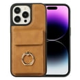 thumbnail image 2 of ELEHOLD for iPhone 14 Plus Case Synthetic Leather 2-in-1 Phone Case with Magnetic Detachable Card Holder Ring Holder Stand Drop Protection Shockproof Wallet Case,brown, 2 of 8
