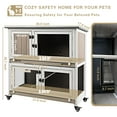 thumbnail image 6 of Gowoodhut Rabbit Hutch Indoor Wooden 2 Story Bunny Hutch Rabbit Cage with Wheels for Small Animals, 6 of 7