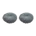thumbnail image 4 of Coussin Rond en Velours Gris - Ensemble de 2, 4 of 4