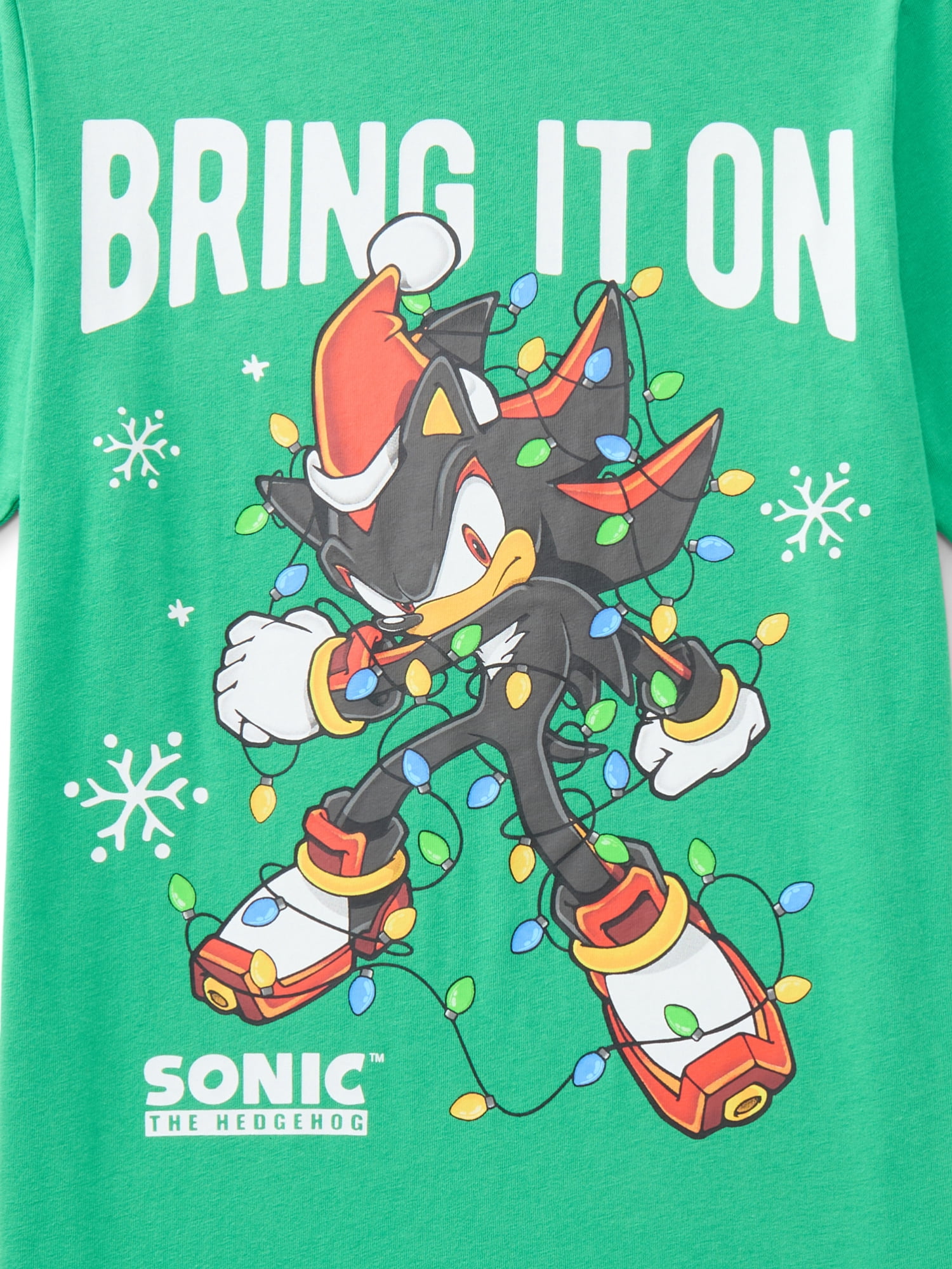 Sonic the Hedgehog, Boys' & Big Boys' Graphic Christmas Tee, Bring It On, Sizes 4-18