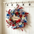 thumbnail image 5 of Outdoor Wreaths for Front Door, 4th of July Decorations Patriotic Wreath, Artificial Wall Wreath for Home Front Porch Decor, 5 of 7