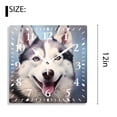 thumbnail image 2 of 12 Inch Wall Clock Battery Operated Silent Clock Decorative for Office, Kitchen, Outdoor, Living Room，Husky Dog and Vintage Black Background Pattern, 2 of 4