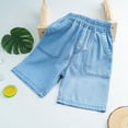 thumbnail image 5 of hengsof Boy's Summer Thin Elastic Waist Shorts Children's Solid Color Pocket Casual Summer Shorts Loose Comfortable Knee Length Shorts Ages 3-14 Years, 5 of 5