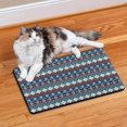 thumbnail image 2 of Boho Retro Floral Pet Feeding Mat-Abstract Art Pattern Absorbent Pet Placemat for Food and Water Bowl, with Waterproof Rubber Backing, Quick Dry Water Dispenser Mat for Dog and Cat (12"x20"), 2 of 7