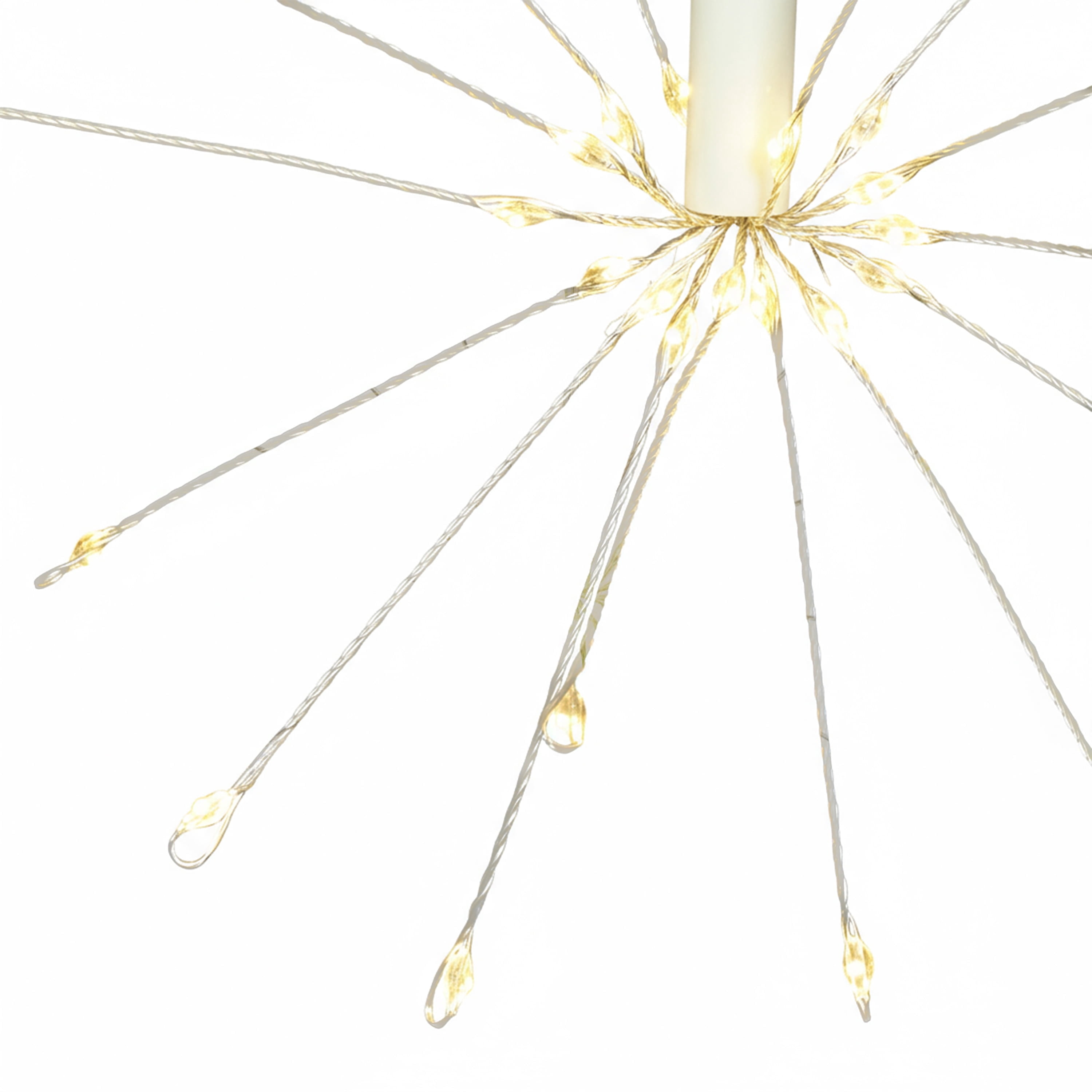 Indoor/Outdoor 6-Count LED 8-Function Starburst Christmas String Lights, Warm White, Transparent Wire, 7.5', by Holiday Time