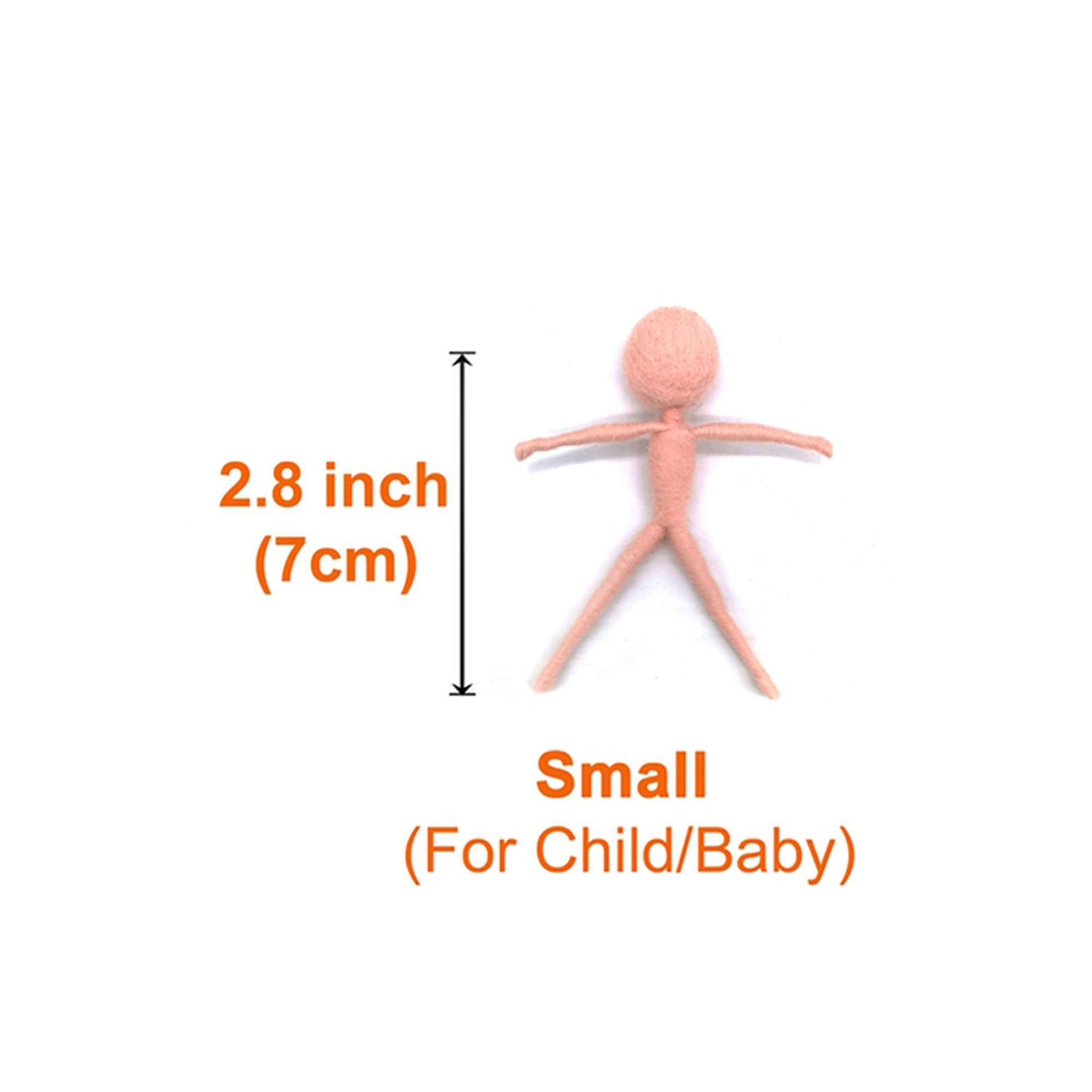5 Pieces 2.8inch Pre-made Felted Body for Needle Felting Kit Project Fairies, Mummies, Gnomes, Aliens