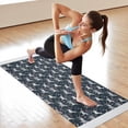 thumbnail image 6 of Dark Blue Cartoon Horse Flower Pattern Hot Yoga Mat Towel Non Slip for Hot Yoga - Quick-Drying Yoga Mat Cover with 4 Corner Pockets with Travel Bag - Hot Yoga Towel Non Slip 74"x26", 6 of 6