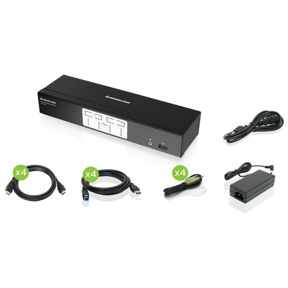 IOGEAR 4-Port 4K KVMP Switch with HDMI Connection, USB 3.0 Hub, and Audio