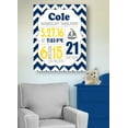 thumbnail image 3 of Personalized Canvas Birth Announcement Nursery Decor Gift, Sailboat Design, Custom Name, Date, Weight & Length, Unique Boys & Girls Baby Shower Wall Art Presents, Color Navy, Size - 11X14, 3 of 5