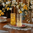 thumbnail image 6 of Debonair Flameless 3 Wicks LED Candles Set of 1 Acrylic Glass Pillars Battery Operated Flickering Candles for Home Decor Wedding Festival Cafe Restaurant Decor（5.9" x 2.7"）, 6 of 10