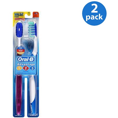 Oral-B Value Pack Advantage 123 50S Med Toothbrush 2 ct, (Pack of 2)