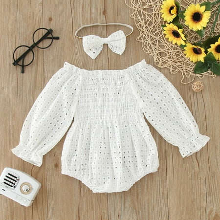 

Gubotare Baby Onesies Baby Bodysuit Long Sleeve -Toddler Bodysuits for Unisex Boys Girls White 0-6 Months