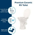 thumbnail image 2 of Camco Premium Ceramic Camper/RV Toilet | Features Gravity Flush System with Convenient Foot Pedal | Full-Sized Ergonomic Design with 18" Chair Height | Soft-Close Wood Seat & Lid | Bone (41715), 2 of 5