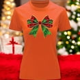 thumbnail image 3 of Playera Blusa Con Estampado De Moño Navideño Ropa Para Mujer Color Anaranjado Talla Chica Marca Emil SaEs, 3 of 4