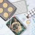 thumbnail image 5 of Yayeee Pot Holders Kitchen Heat Resistant with Pocket 7"x9.8" Cotton Oven Cooking Hot Pads, Flowers and Cat, 5 of 7