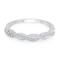 thumbnail image 2 of AFFY White Cubic Zirconia Elegant Twisted Promise Love Shiny Ring In 14k White Gold Over Sterling Silver, Ring Size 5, 2 of 5
