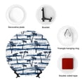 thumbnail image 4 of Yiaed Retro Coconut Tree Print Bone China Decorative Plate Ceramic Dinner Plates Art Crafts with Display Stand-7in, 4 of 6