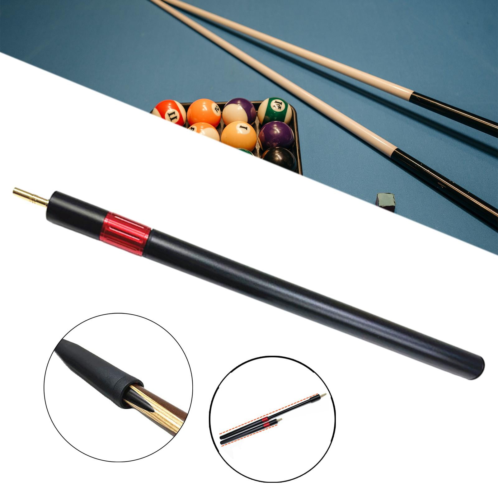 Billiards Cue Extension Compact Aluminum Alloy Telescopic Pool Cue Extender 18inch
