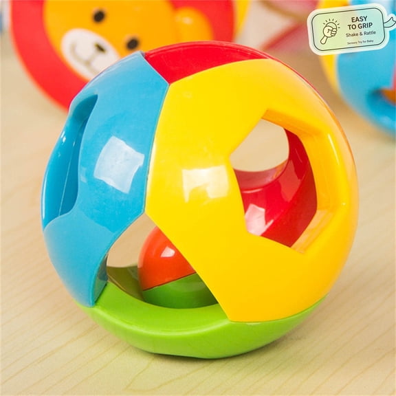 Baby Rattle Infant Shaker Toy Hand Grasp Ball for Newborns 0-12 Months Easy-Grip Developmental Sensory Toy, BPA Free ,Rattle Fine Motor Skill Boilable Baby Shower Gift Multicolor