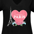 thumbnail image 4 of Inktastic Let's Go to Paris with Pink Heart and Eiffel Tower Women's Plus Size V-Neck T-Shirt, 4 of 5