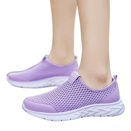 Oyedens Womens Walking Shoes 2024 Spring Fall Breathable Mesh Slip on Work Loafers for Women Golf Shoes