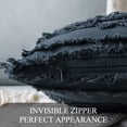 thumbnail image 3 of HTOOQ Set of 2 Decorative Boho Throw Pillow Covers Linen Striped Jacquard Pattern Cushion Covers for Sofa Couch Living Room Bedroom 12x20 Inch Navy Blue, 3 of 6