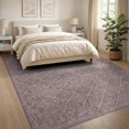thumbnail image 3 of ODIKA 8'x10' Washable Area Rug Vintage Distressed Boho Trellis Scrollwork Border Ornate Panels for King Size Bedroom Under Bed, Master Suite, Non-Shedding, Easy Care, 3 of 7