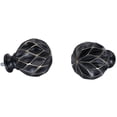 thumbnail image 2 of Meriville 1" Diameter Telescoping Single Window Treatment Curtain Rod, 48" to 84", Kensington Finials, Black Finish, 2 of 2