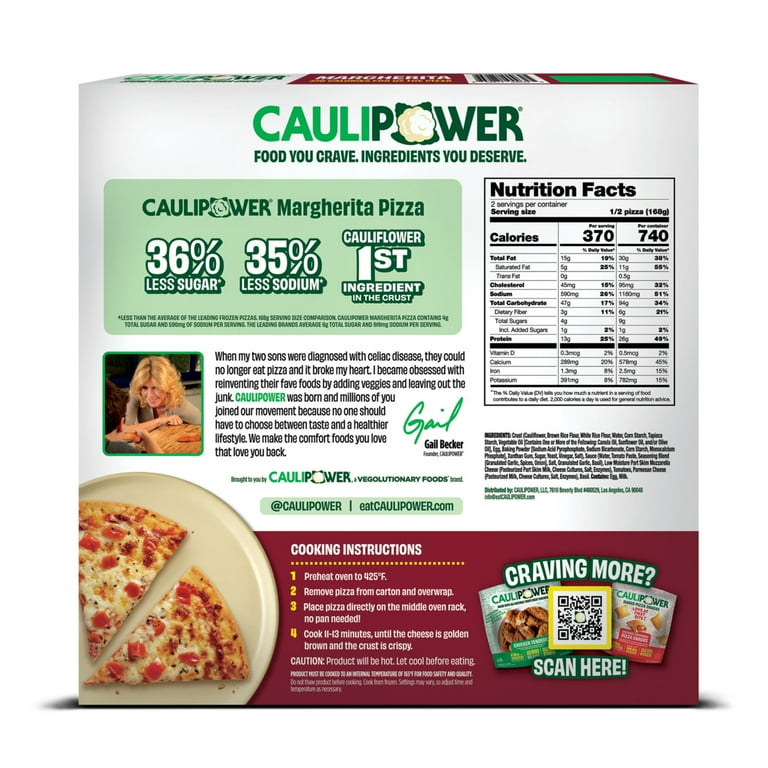 Caulipower Cauliflower Thin Crust Margherita Pizza, Frozen, 10.9 oz