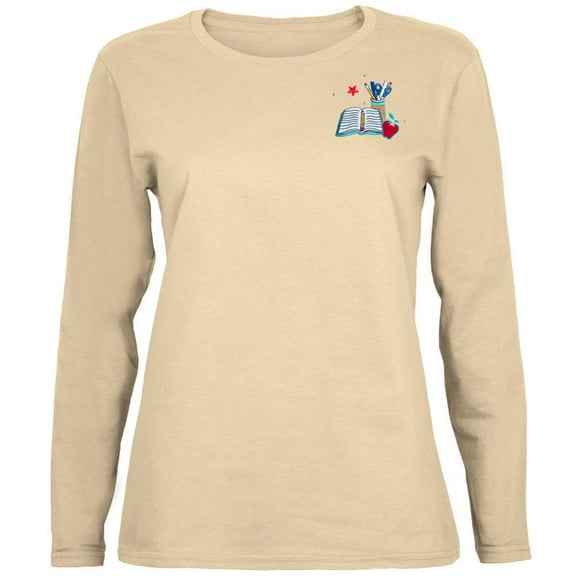 Teacher's School Supplies Patch Women's Long Sleeve T-Shirt - X-Large
