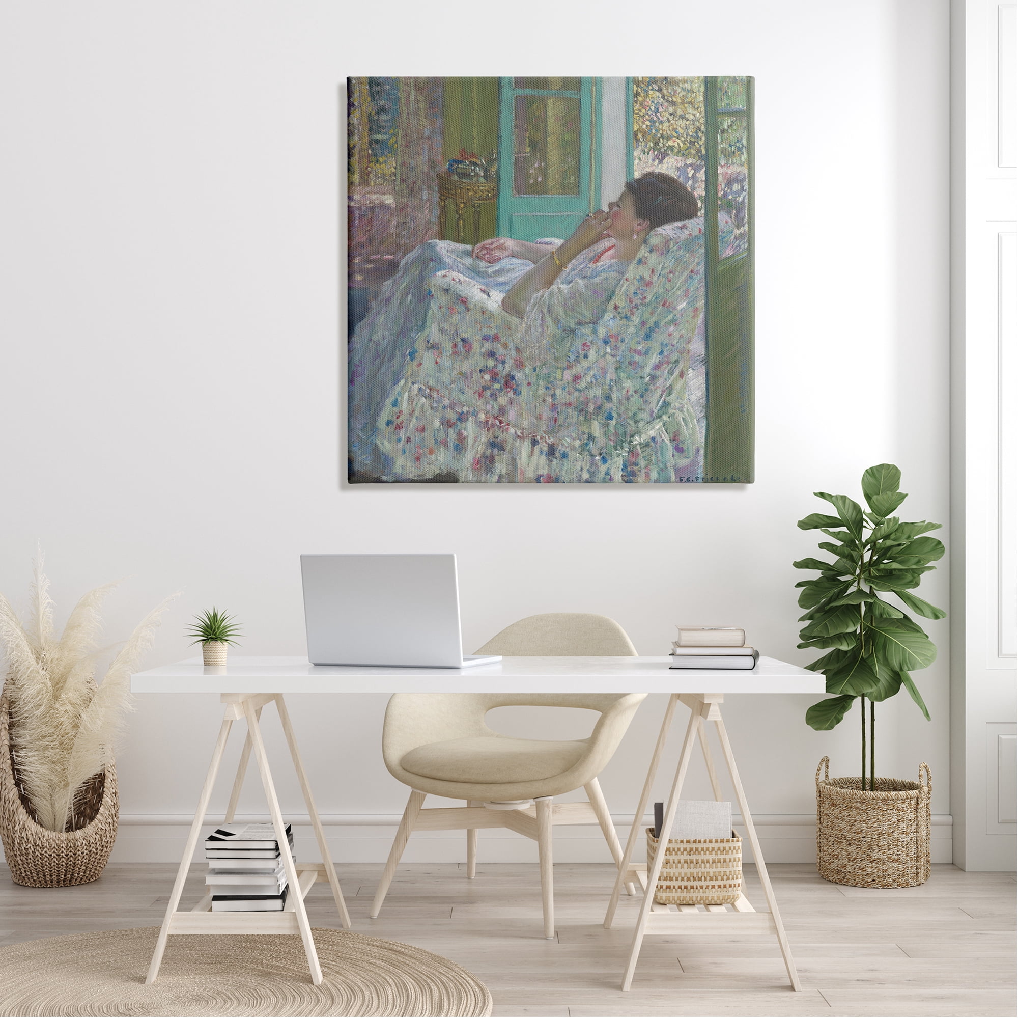 Stupell Industries Afternoon Yellow Room Frederick Carl Frieseke Classic Painting Painting Gallery Wrapped Canvas Print Wall Art, Design by one1000paintings