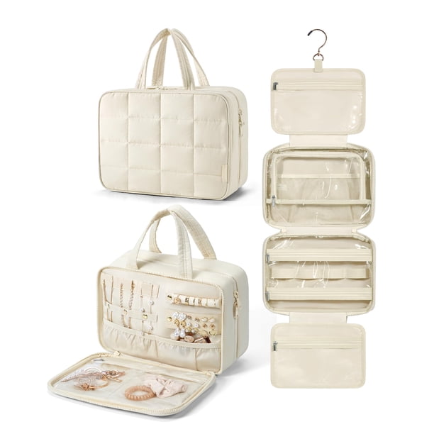 Neceser BAGSMART Travel con organizador de joyas, color beige