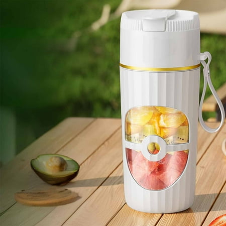 

UAEBM 450ml Rechargeable Juicer Cup with Straw - High-Speed Large Capacity and Long-Lasting Battery for Convenient Fruit Juicing on the Go White