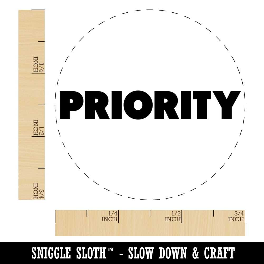 Priority Bold Text Self-Inking Rubber Stamp Ink Stamper - Black Ink - Small 3/4 Inch