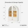 thumbnail image 3 of Ludatido Bathroom Medicine Cabinets with 4 Doors, Wall Mounted Medicine Cabinets with Adjustable 4 Shelves, Arched Design Medicine Cabinet with Glass for Bathroom White Wood Grain, 3 of 14