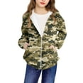 thumbnail image 5 of Hrsba Girls Long Sleeve Hooded Casual Outwear & Jackets, Zip Up Jacket Girls 4-12 Years Old Boys Girls Fall and Winter Camouflage Casual Sports Long Sleeve Zip Hooded Jacket, 5 of 5