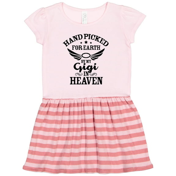 Inktastic Handpicked for Earth By My Gigi in Heaven with Angel Wings Gift Toddler Girl Dress