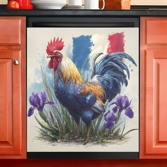 Ryvnso Chicken with Flag Dishwasher Magnetic Refrigerator Magnet Cover Kitchen Home Decorative 23"x26"