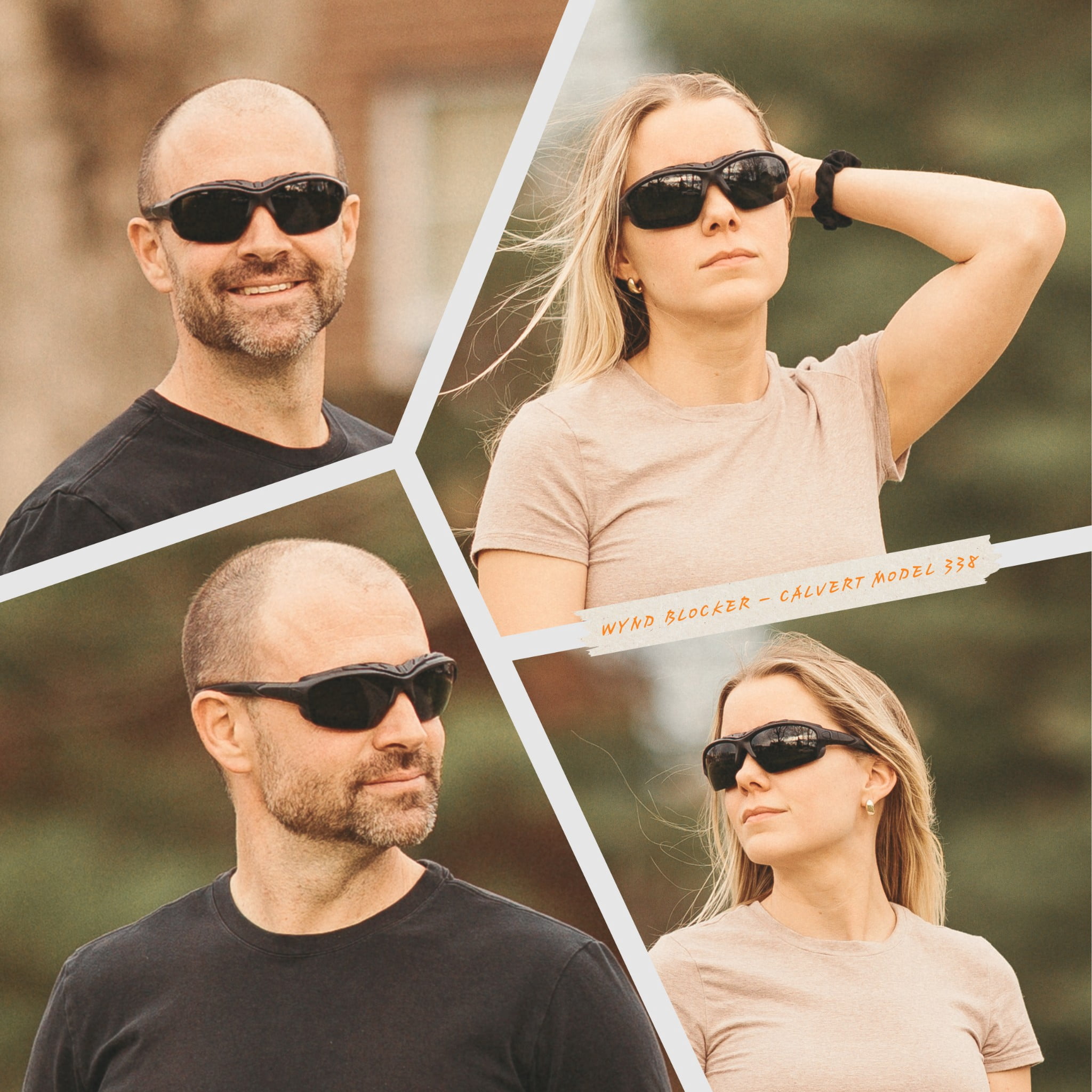 WYND Blocker Calvert Wind Resistant Motorcycle Riding Sunglasses Dry Eye Glasses (M338 - Black, Clear)