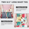 thumbnail image 6 of Pioneer Flower Floral Print Pattern Apron for Women and Men, Cotton Linen Waterproof with Pockets, Adjustable, 33x27 Inch for Kitchen, Gardening, BBQ, Salon, 6 of 6