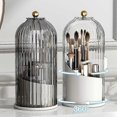 thumbnail image 1 of Makeup Brush Holder Organizer With Lid, 360 Rotating Clear Dustproof Makeup Brushes Organizer For Desktop, 1 of 4