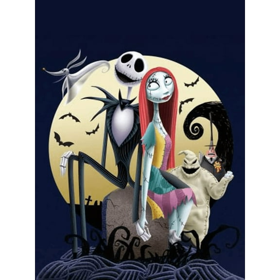 Diamond Art Painting Kit - For Beginners Full Diamond Diamond Dot Painting, The Nightmare Before Christmas Round 5D Diamond Painting Picture Gemstone DIY Adult Crafts 12x16inch