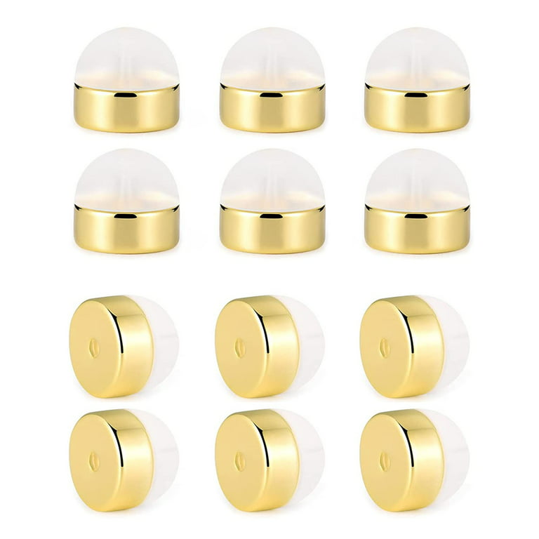 12x/set Soft Earring Backs Silver Gold for Studs Soft Clear Silicone  Earring Backings Replacements Hypoallergenic Safety 