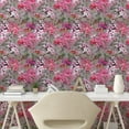thumbnail image 2 of Ambesonne Floral Peel & Stick Wallpaper for Home, Oriental Love Cherry Blossom, 13"x72", Pink Olive Green and Yellow, 2 of 5