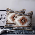 thumbnail image 2 of Pillow Covers 26x26 Set of 2, Brown Gray Boho Throw Pillow Covers Decorative Couch Cushion Cover, Southwestern Ethnic Abstract Geometric Microfiber Soft Square Pillowcases for Bedroom Sofa, 2 of 7