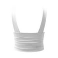 thumbnail image 4 of MESSUEN Tank Top for Women Corset Tops for Women Going Out V-neck Crop Casual Solid V-neck Fold Vest Splice Fit Tank Short Tops Women's Tops Casual Summer Tops for Women White L, 4 of 9