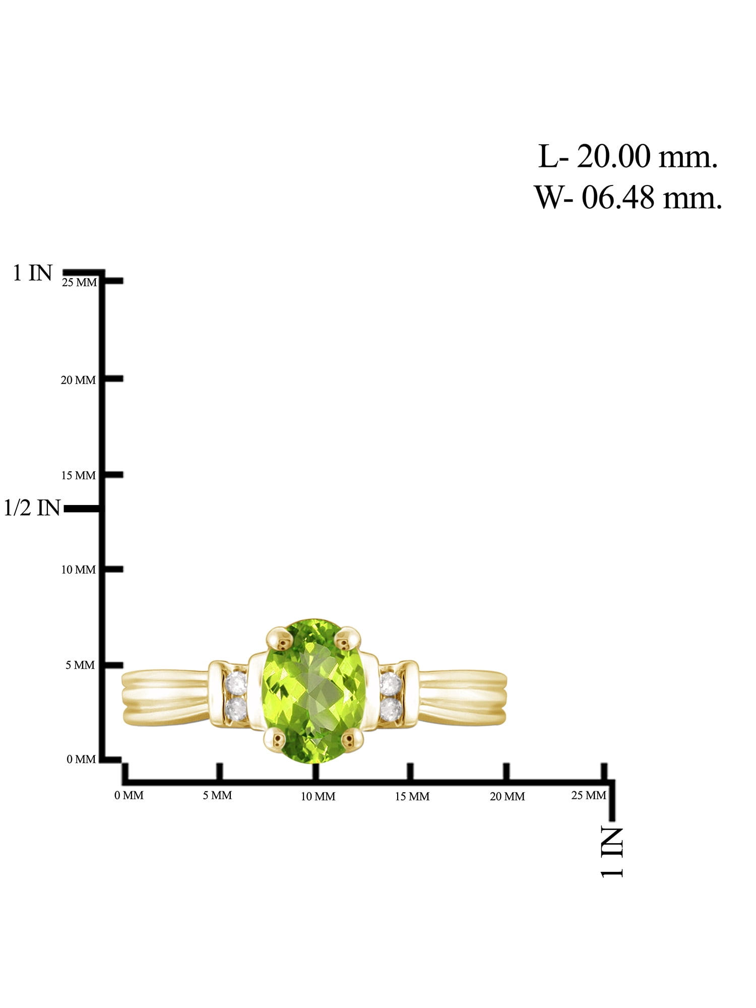 JewelersClub Peridot Ring Birthstone Jewelry – 0.80 Carat Peridot 14K Gold Plated Silver Ring Jewelry with White Diamond Accent – Gemstone Rings with Hypoallergenic 14K Gold Plated Silver Band