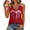 Red, variant on 250th Anniversary Printed Women Shirts Casual 250 Years Of Freedom T Shirt Sleeveless Tshirts Patriotic Tops